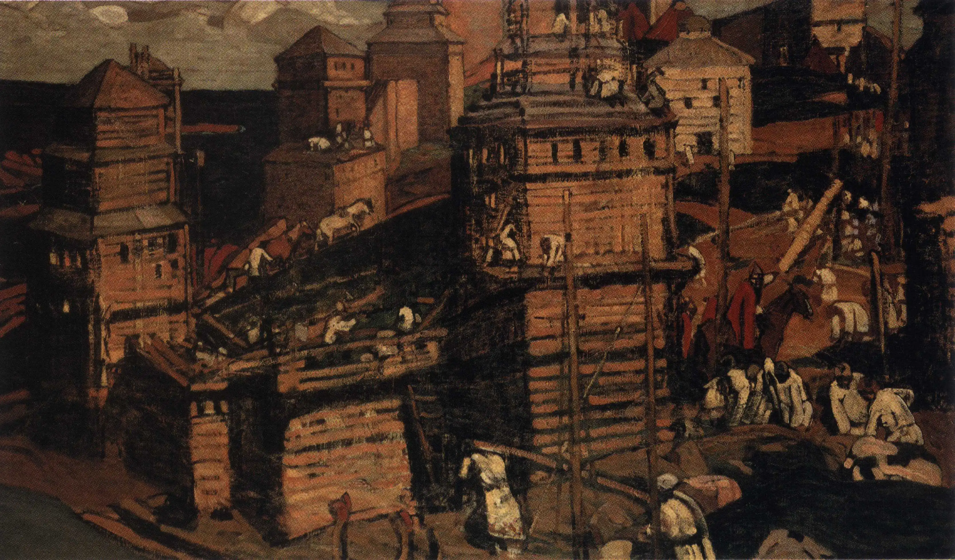 Город строят. Николай Рерих, 1902